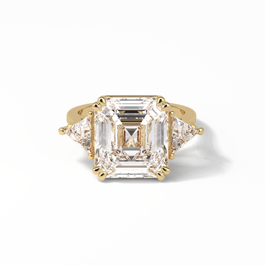 Emerald Three Lab Grown Diamond Engagement Ring