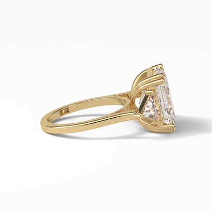 Emerald Three Lab Grown Diamond Engagement Ring