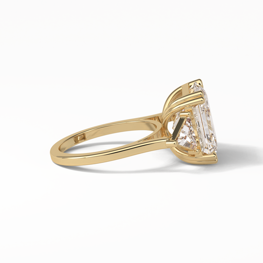 Emerald Three Lab Grown Diamond Engagement Ring