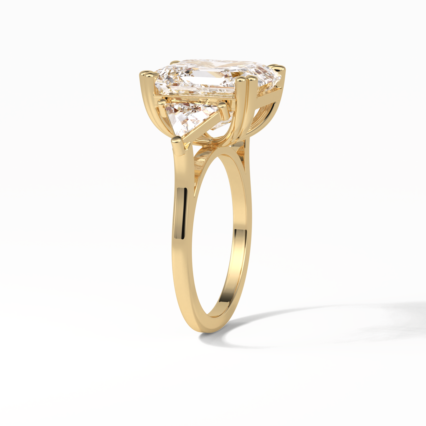 Emerald Three Lab Grown Diamond Engagement Ring