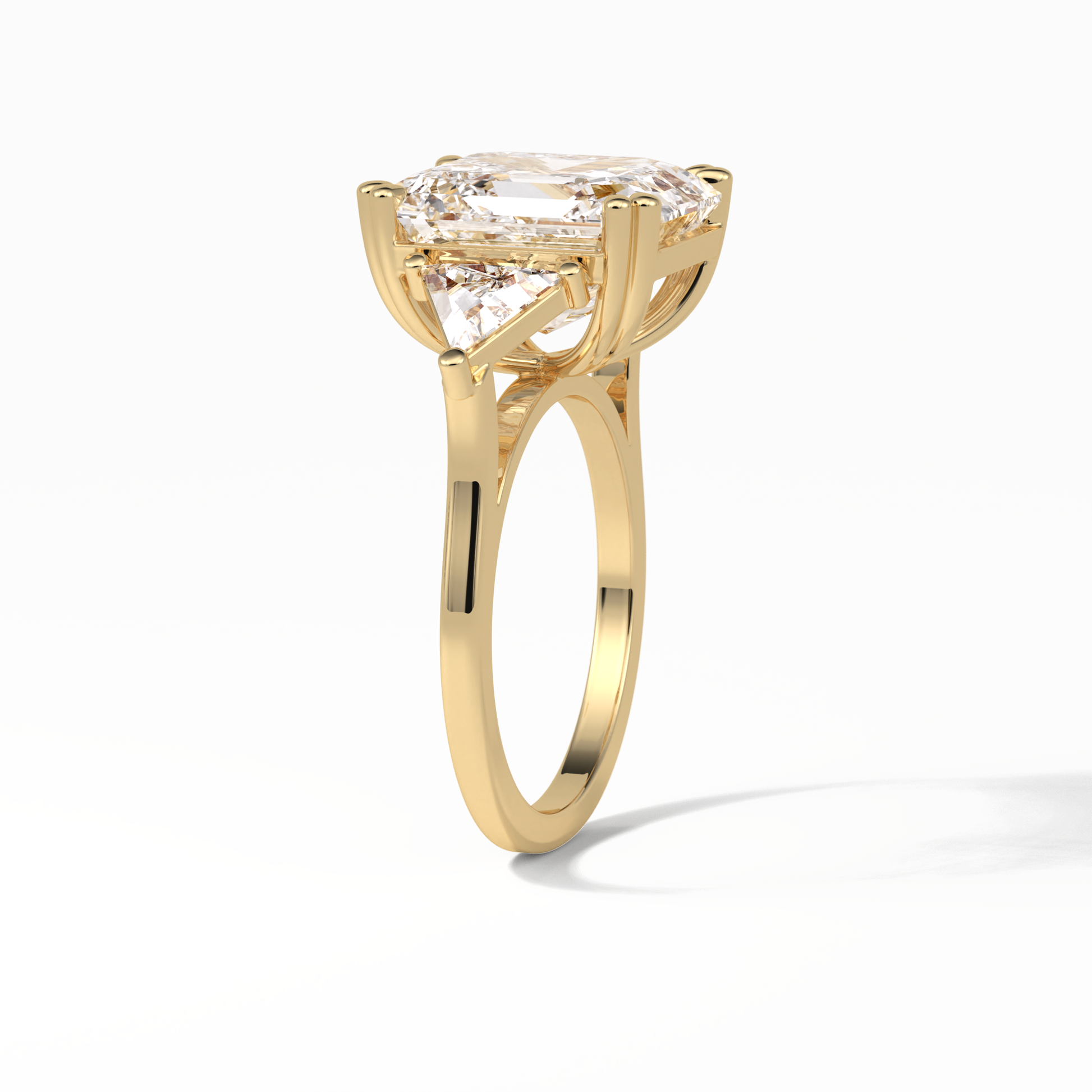 Emerald Three Lab Grown Diamond Engagement Ring
