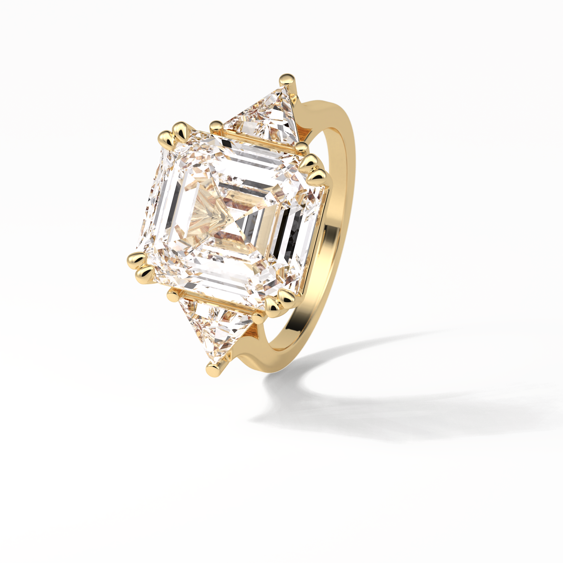 Emerald Three Lab Grown Diamond Engagement Ring