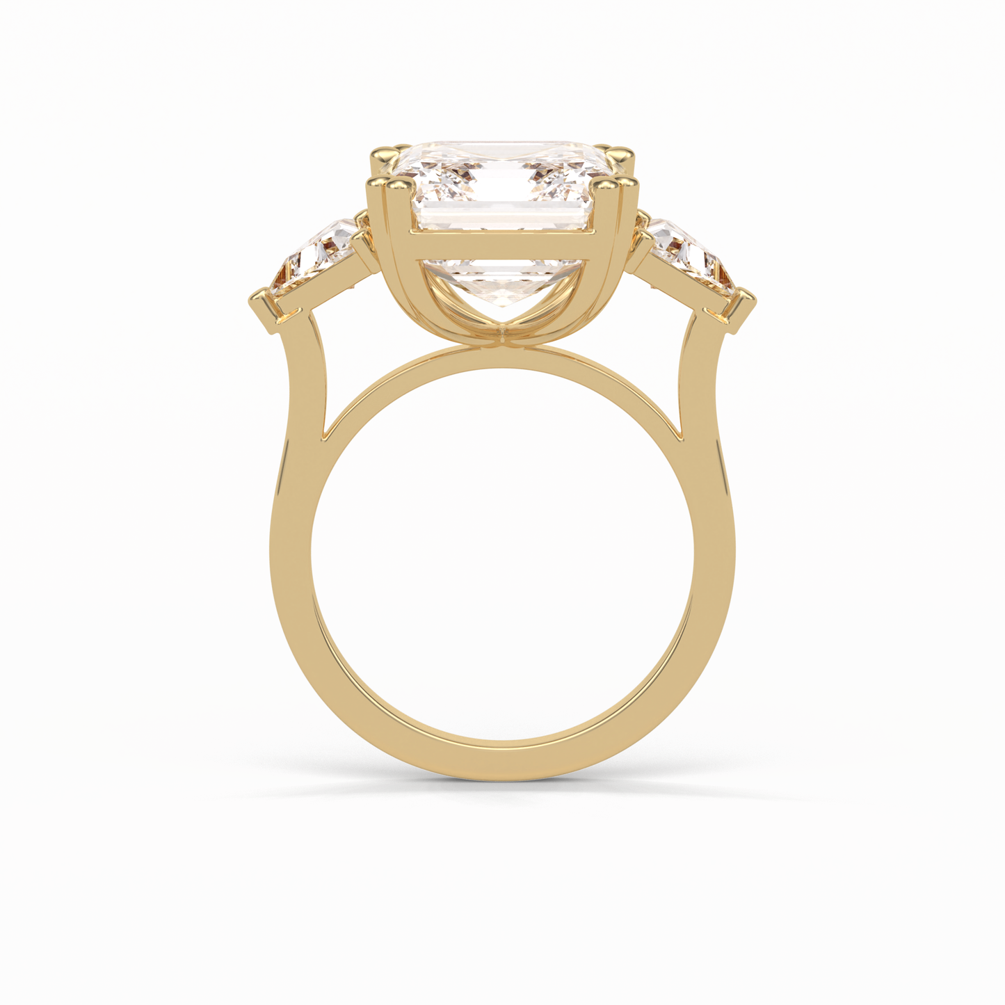 Emerald Three Lab Grown Diamond Engagement Ring