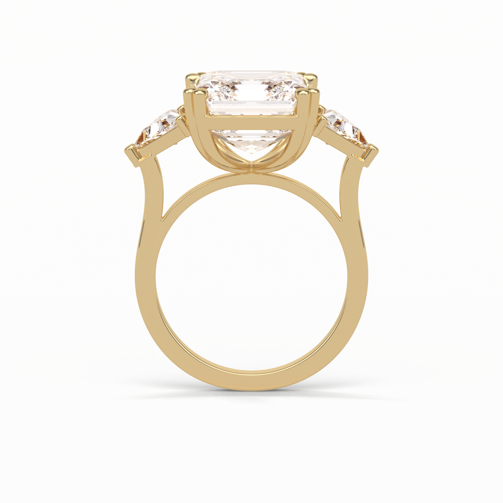Emerald Three Lab Grown Diamond Engagement Ring
