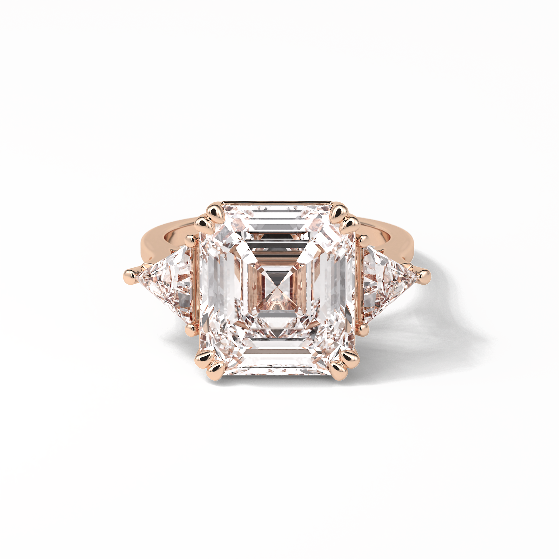 Emerald Three Lab Grown Diamond Engagement Ring