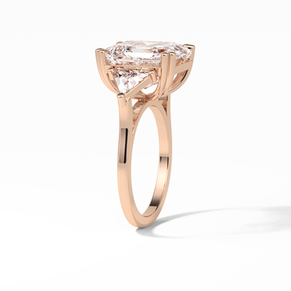 Emerald Three Lab Grown Diamond Engagement Ring