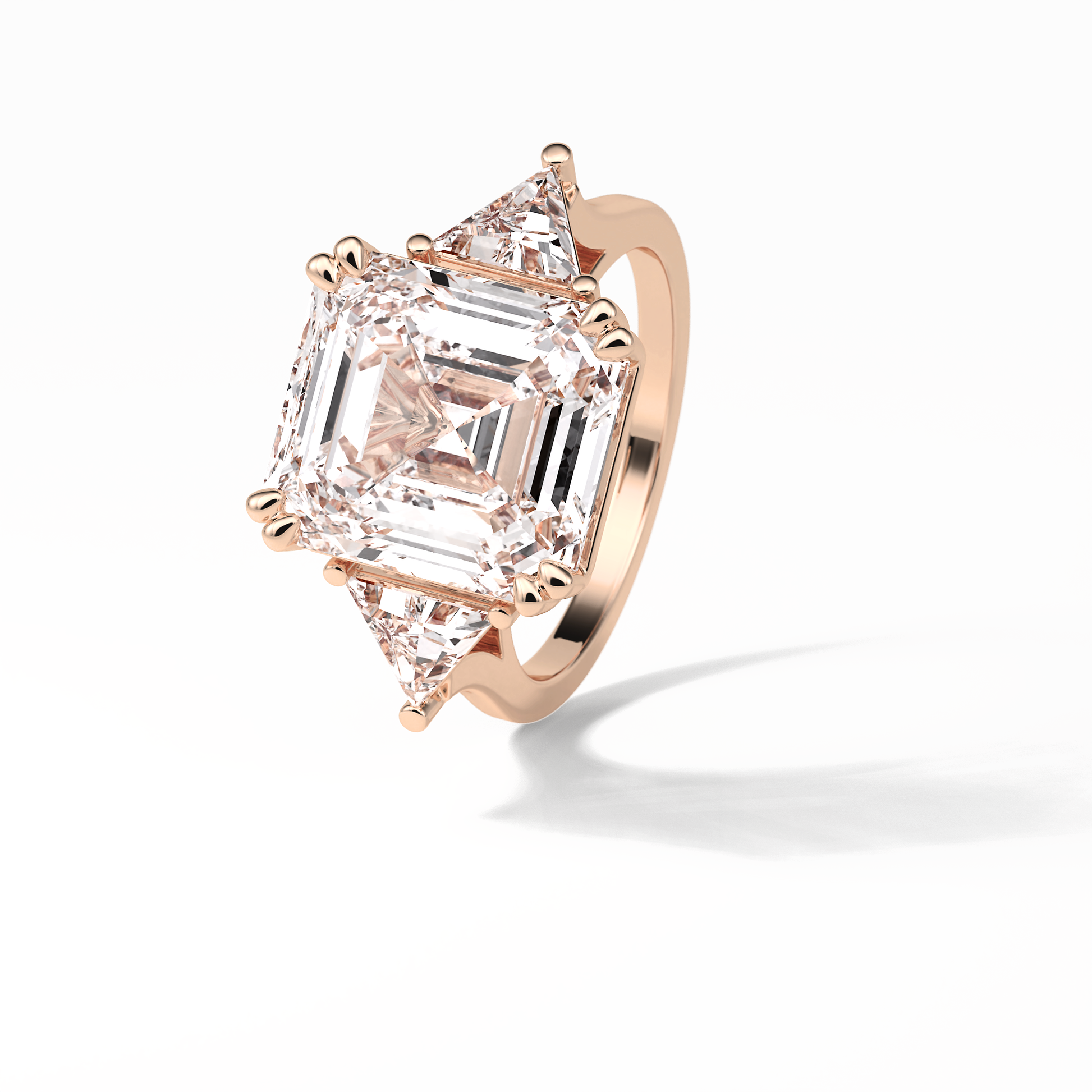 Emerald Three Lab Grown Diamond Engagement Ring