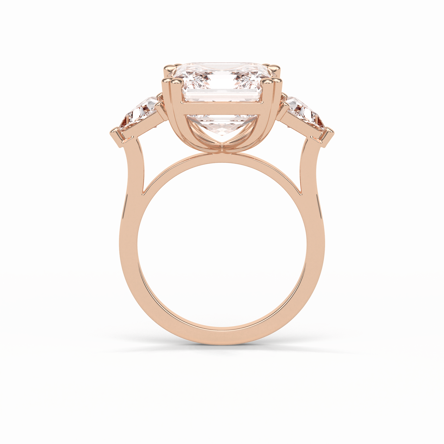 Emerald Three Lab Grown Diamond Engagement Ring