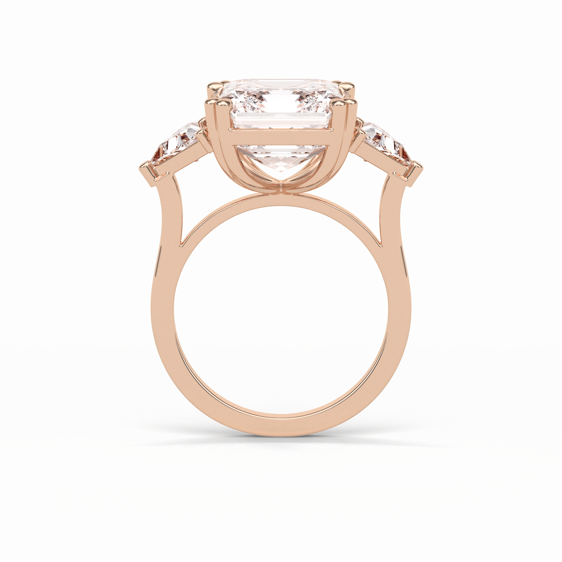 Emerald Three Lab Grown Diamond Engagement Ring