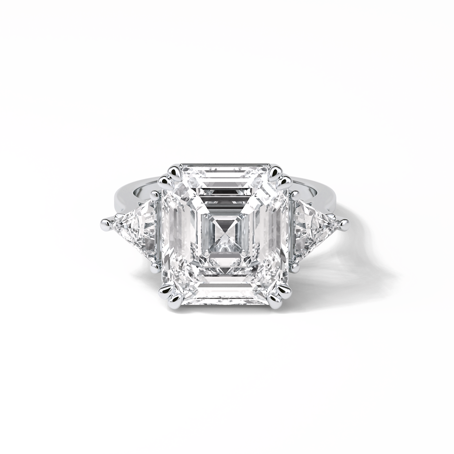 Emerald Three Lab Grown Diamond Engagement Ring