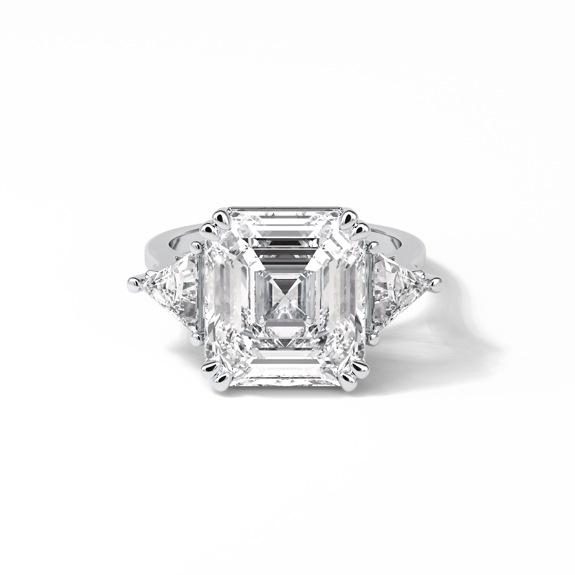 Emerald Three Lab Grown Diamond Engagement Ring