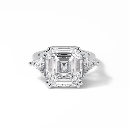 Emerald Three Lab Grown Diamond Engagement Ring