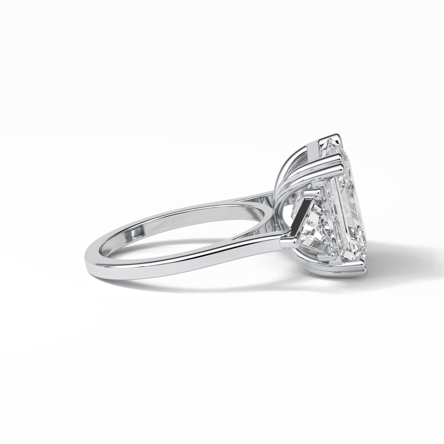 Emerald Three Lab Grown Diamond Engagement Ring