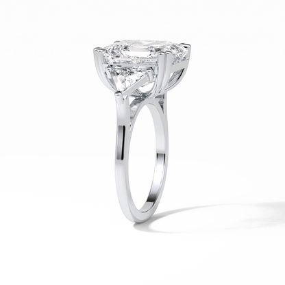 Emerald Three Lab Grown Diamond Engagement Ring