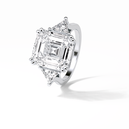 Emerald Three Lab Grown Diamond Engagement Ring