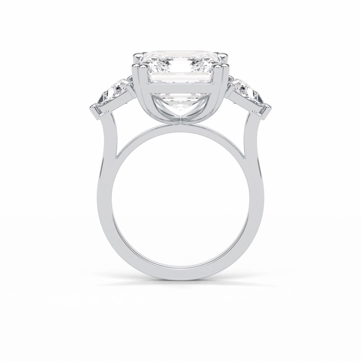 Emerald Three Lab Grown Diamond Engagement Ring