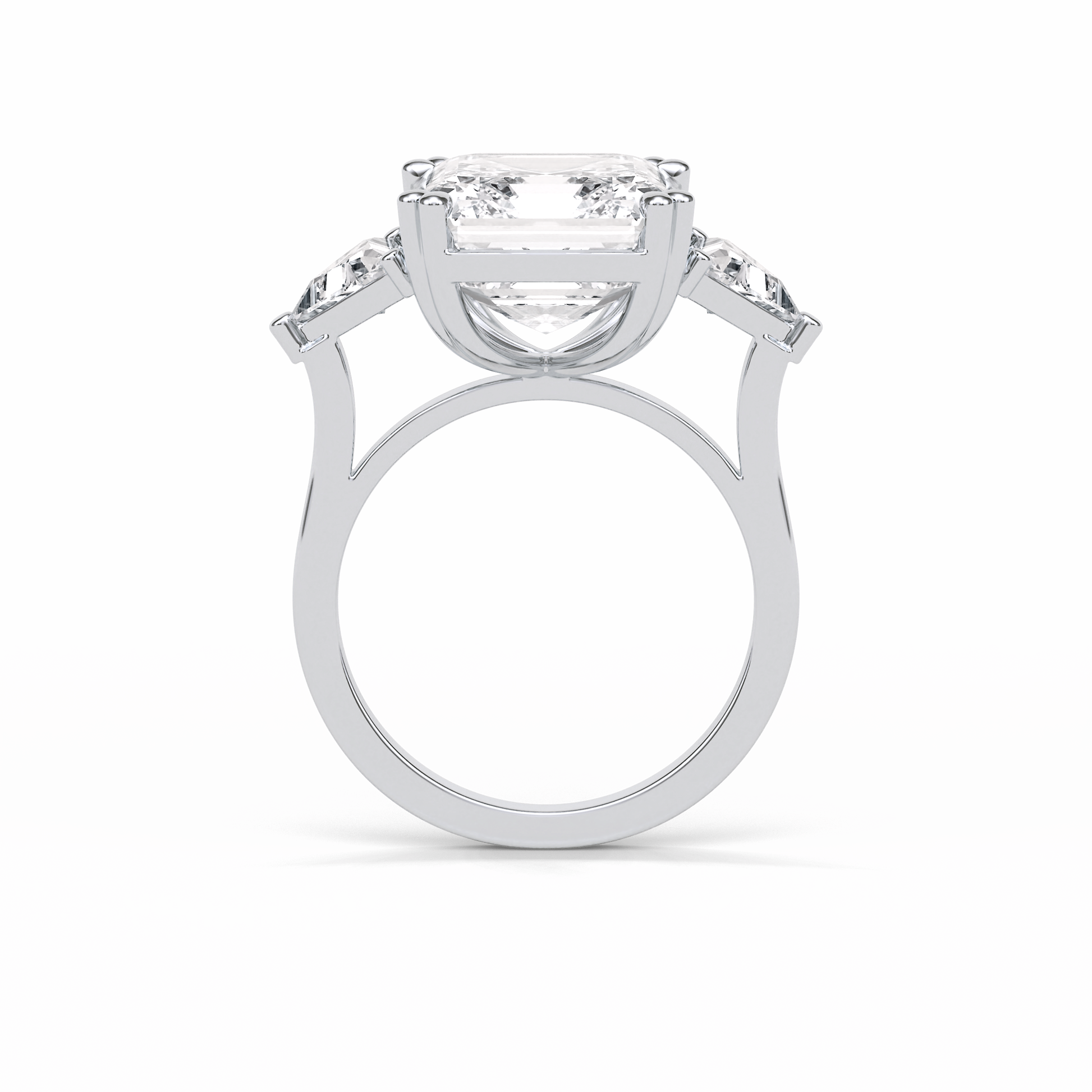 Emerald Three Lab Grown Diamond Engagement Ring