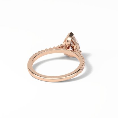Pear Cut Pave Lab Grown Diamond Engagement Ring