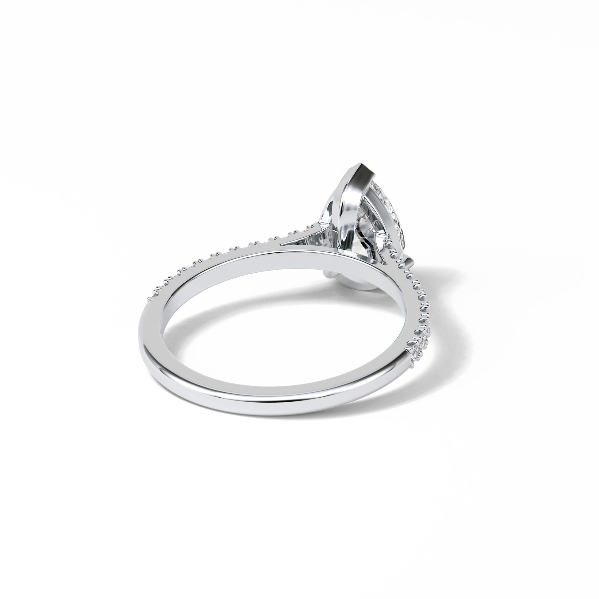 Pear Cut Pave Lab Grown Diamond Engagement Ring