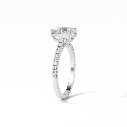 Pear Cut Pave Lab Grown Diamond Engagement Ring