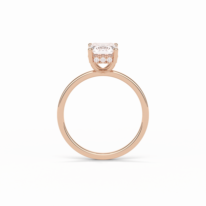 Emerald Hidden Halo Lab Grown Diamond Engagement Ring