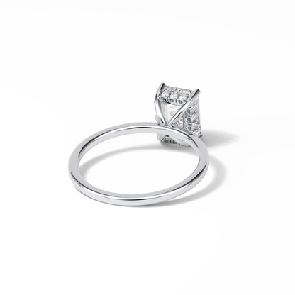 Emerald Hidden Halo Lab Grown Diamond Engagement Ring