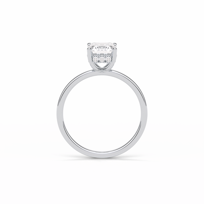 Emerald Hidden Halo Lab Grown Diamond Engagement Ring