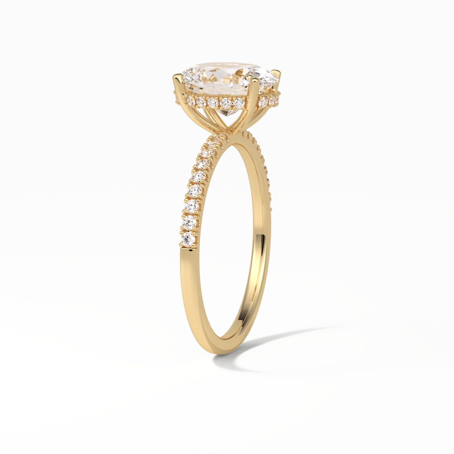 Oval Pave & Hidden Halo Lab Grown Diamond Engagement Ring
