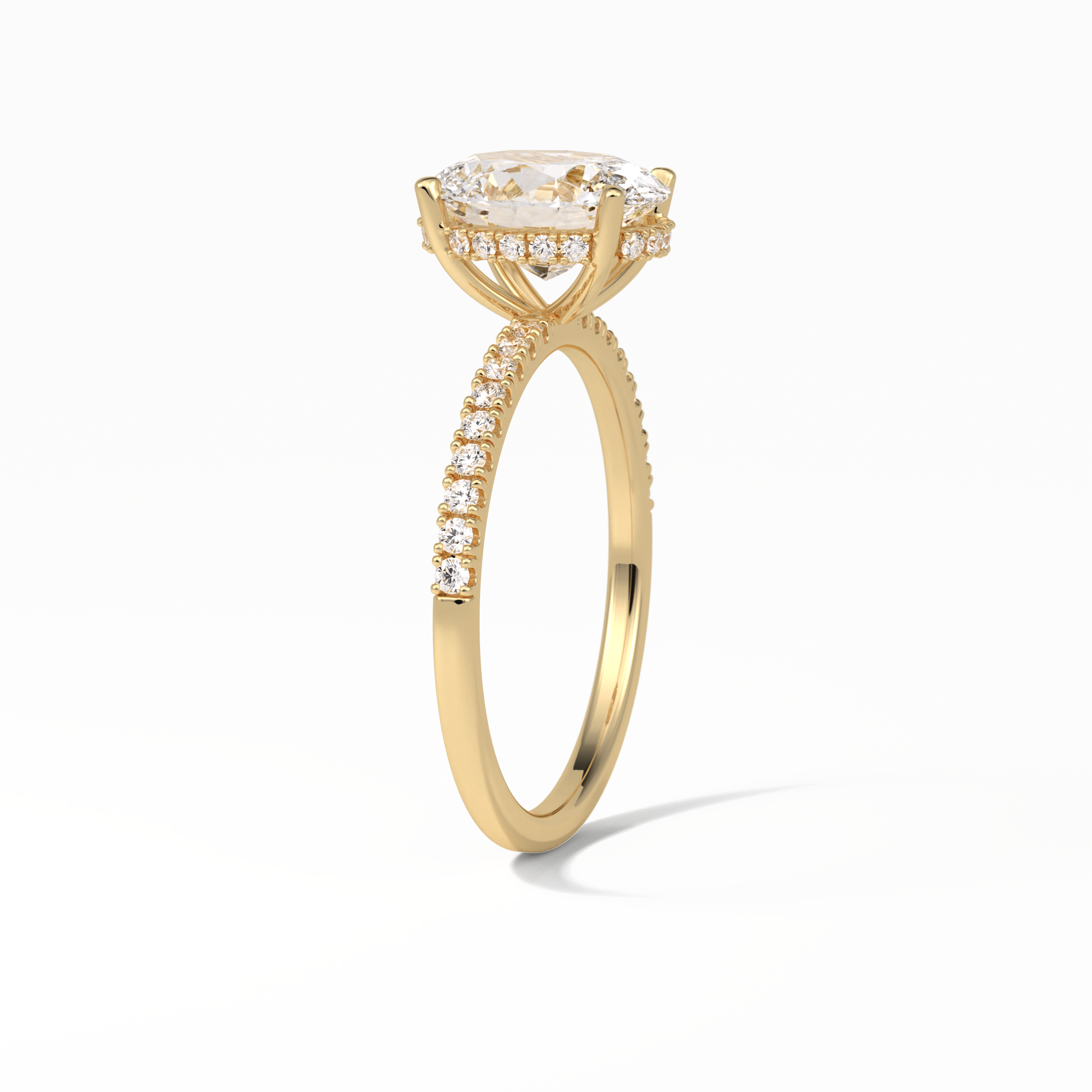Oval Pave & Hidden Halo Lab Grown Diamond Engagement Ring