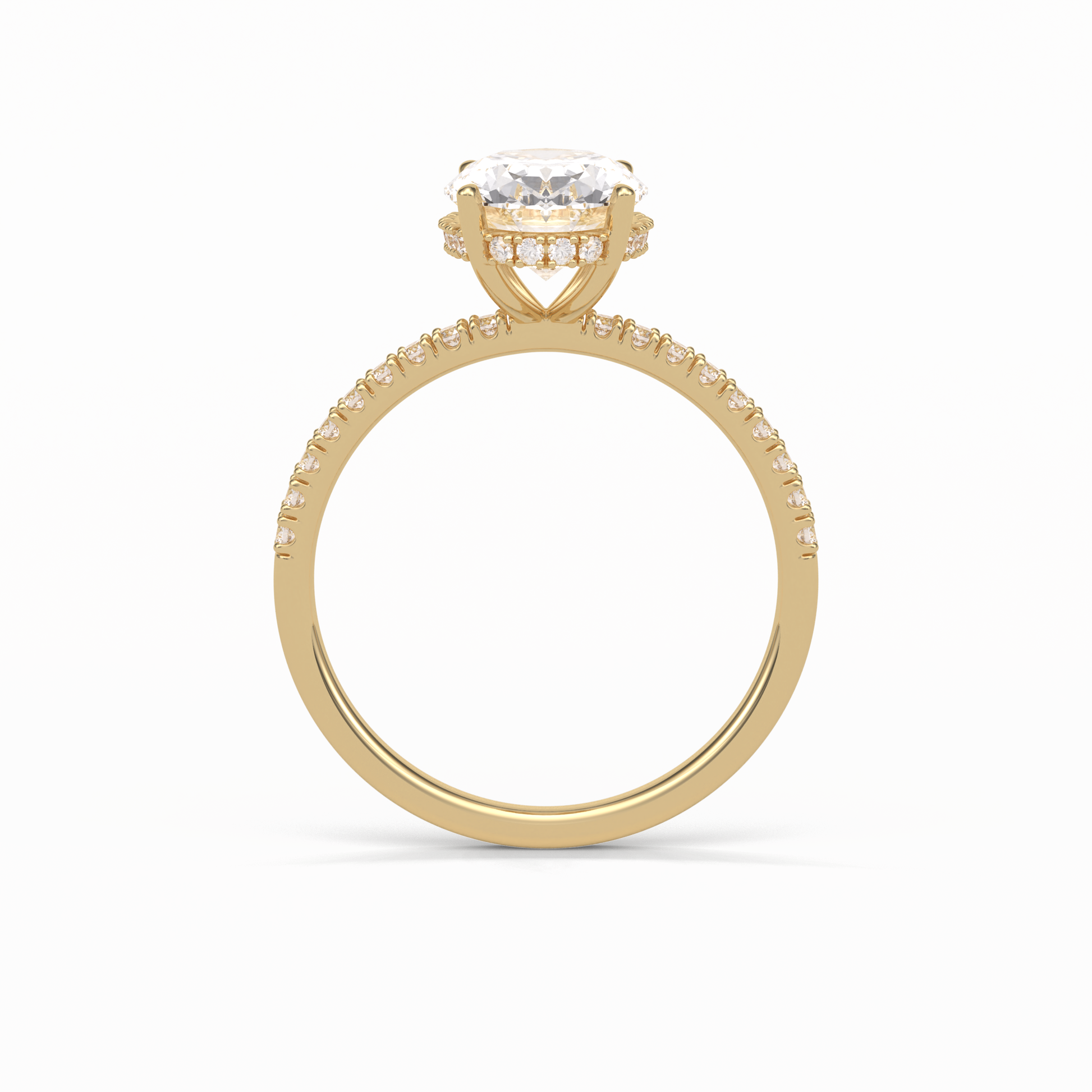 Oval Pave & Hidden Halo Lab Grown Diamond Engagement Ring
