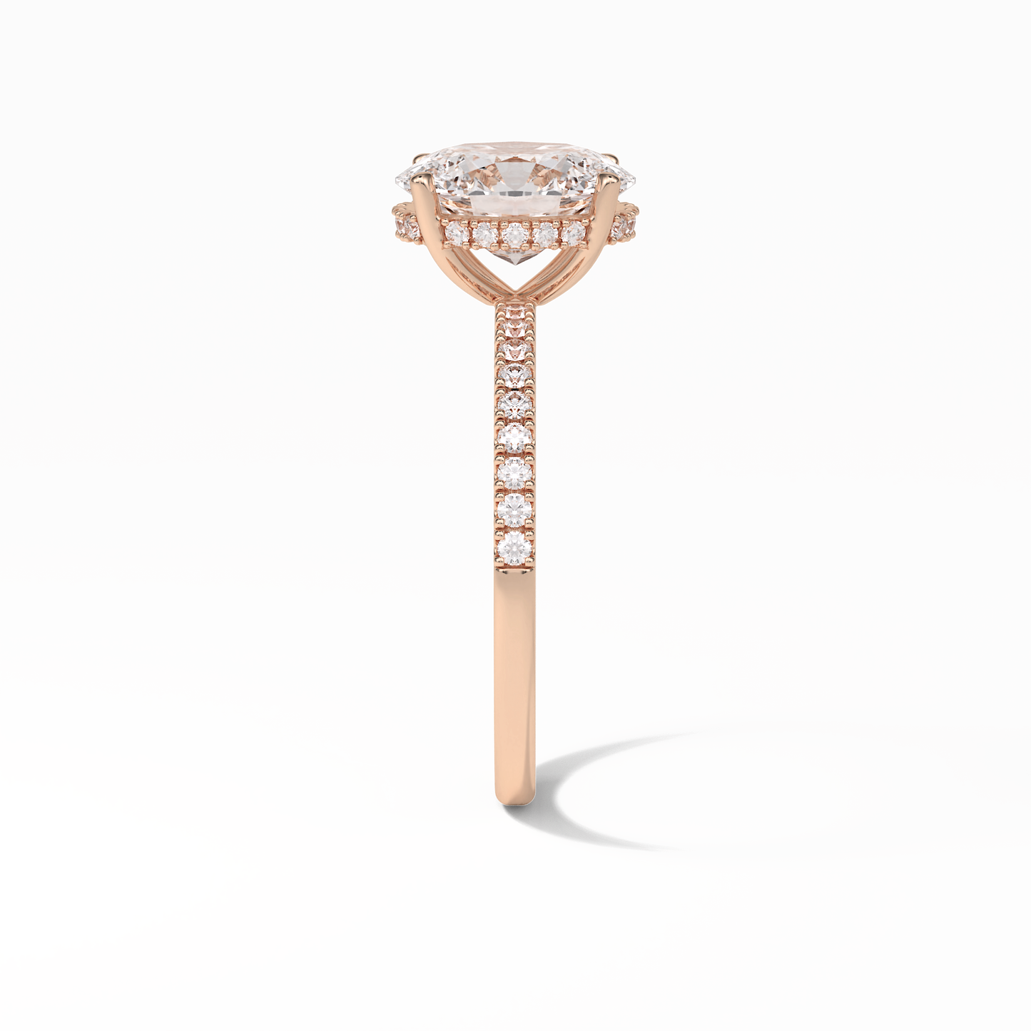 Oval Pave & Hidden Halo Lab Grown Diamond Engagement Ring