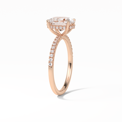 Oval Pave & Hidden Halo Lab Grown Diamond Engagement Ring