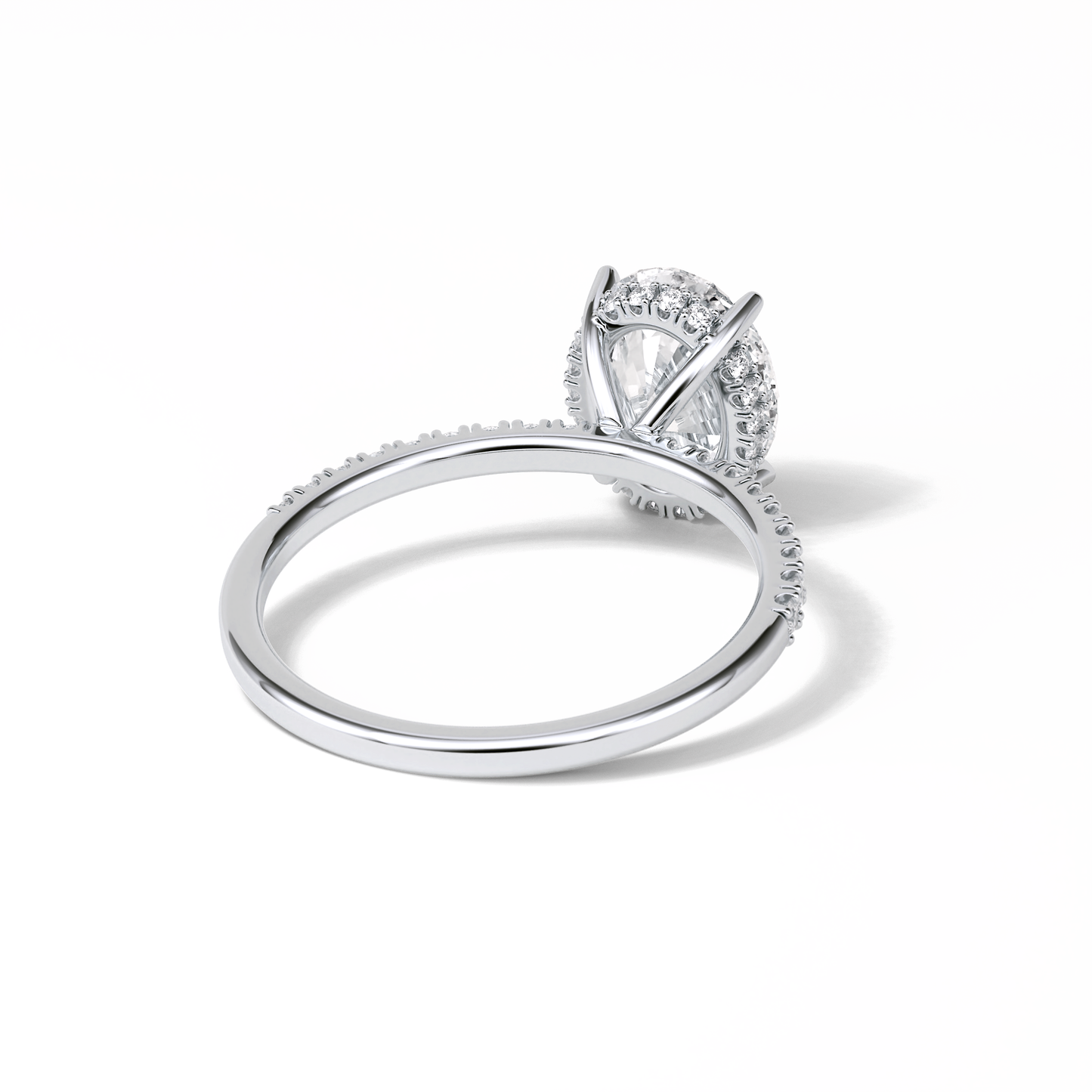 Oval Pave & Hidden Halo Lab Grown Diamond Engagement Ring