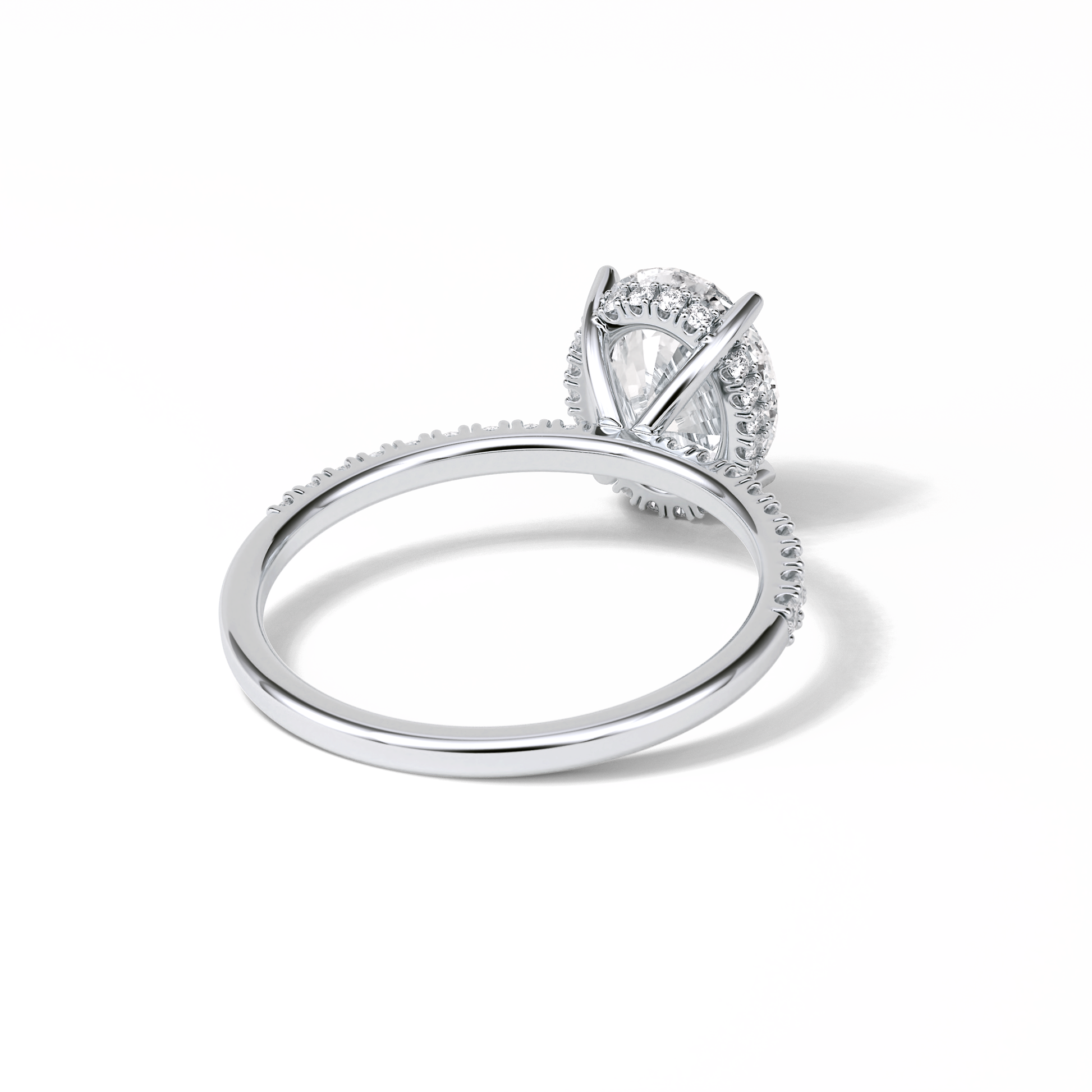 Oval Pave & Hidden Halo Lab Grown Diamond Engagement Ring