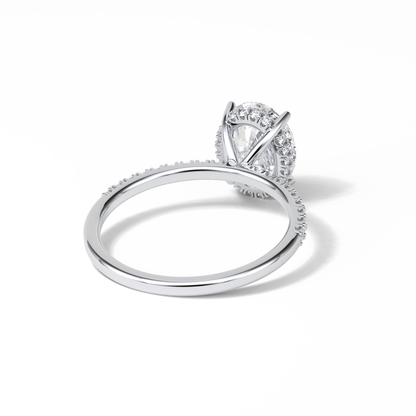 Oval Pave & Hidden Halo Lab Grown Diamond Engagement Ring