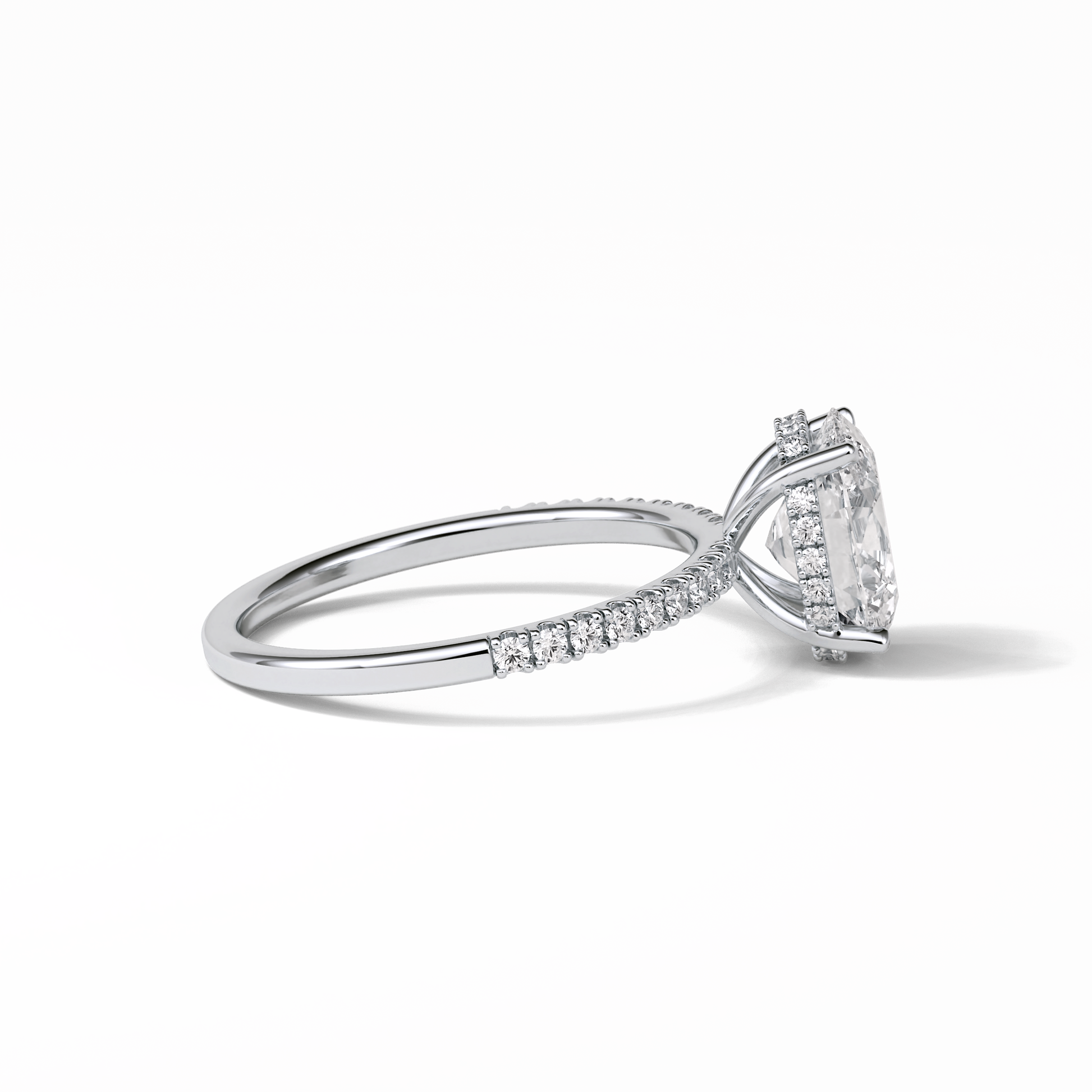 Oval Pave & Hidden Halo Lab Grown Diamond Engagement Ring