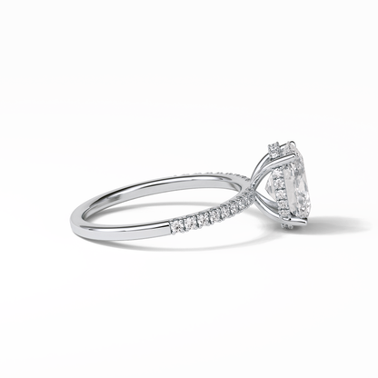 Oval Pave & Hidden Halo Lab Grown Diamond Engagement Ring