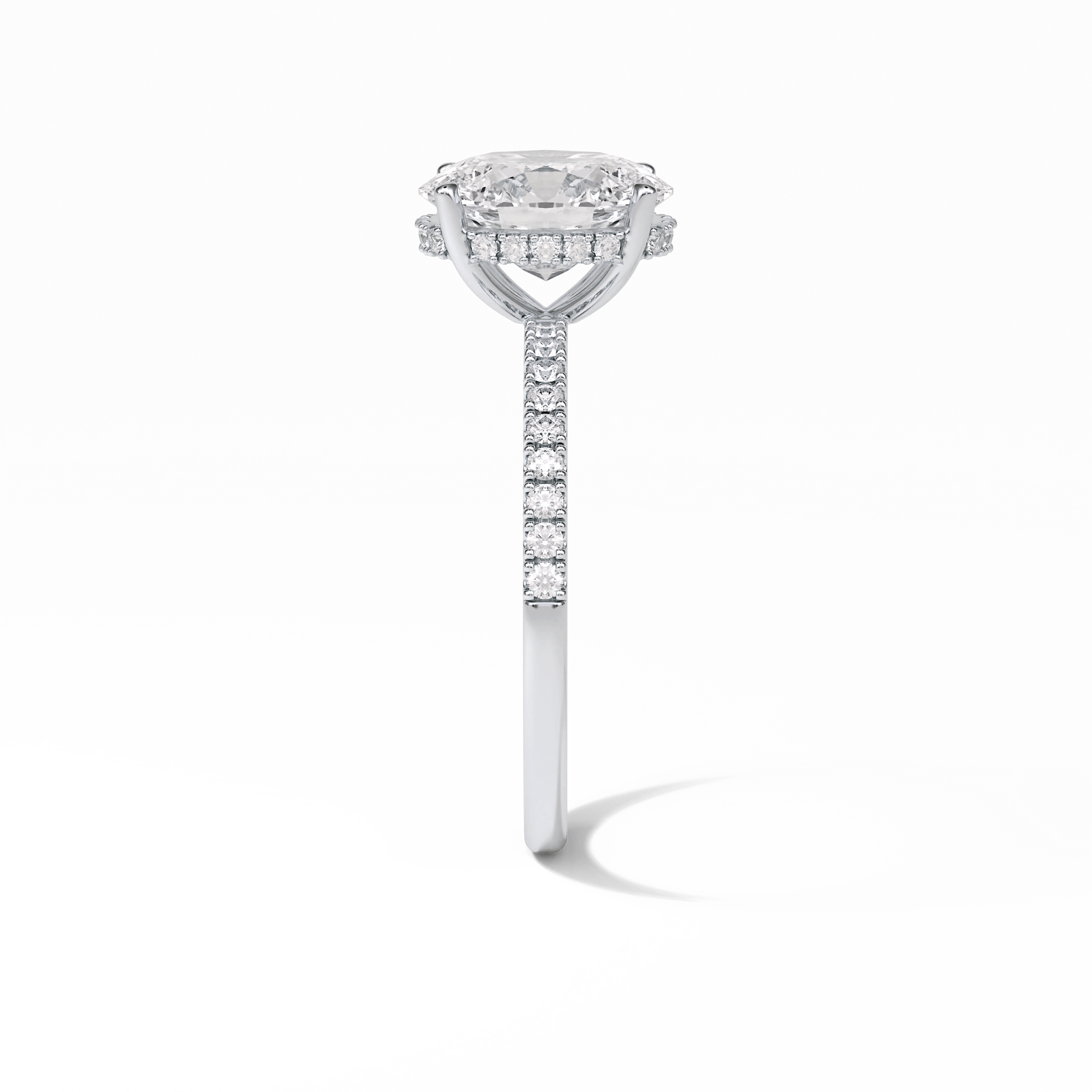 Oval Pave & Hidden Halo Lab Grown Diamond Engagement Ring
