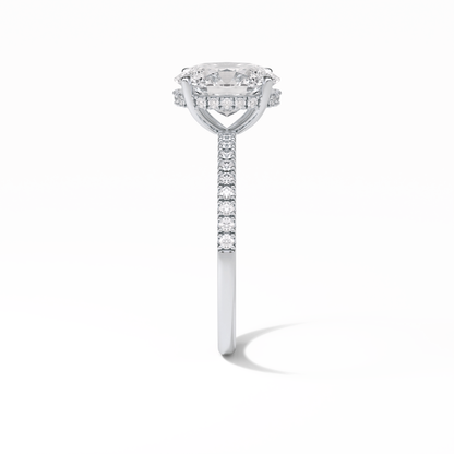 Oval Pave & Hidden Halo Lab Grown Diamond Engagement Ring