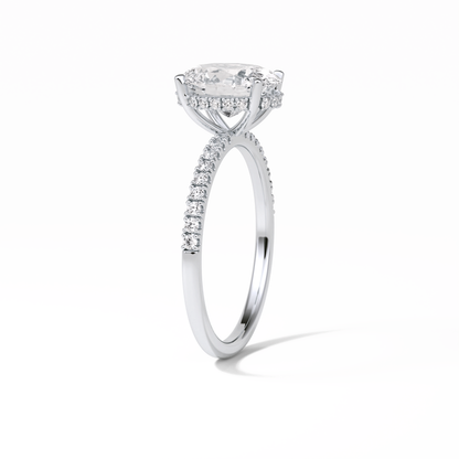 Oval Pave & Hidden Halo Lab Grown Diamond Engagement Ring