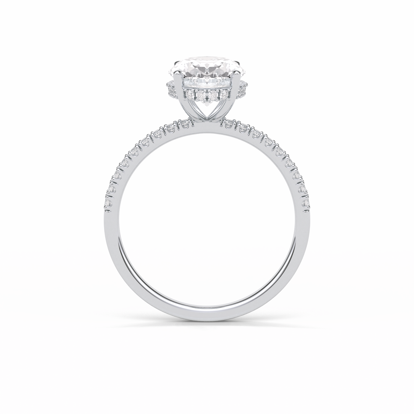 Oval Pave & Hidden Halo Lab Grown Diamond Engagement Ring