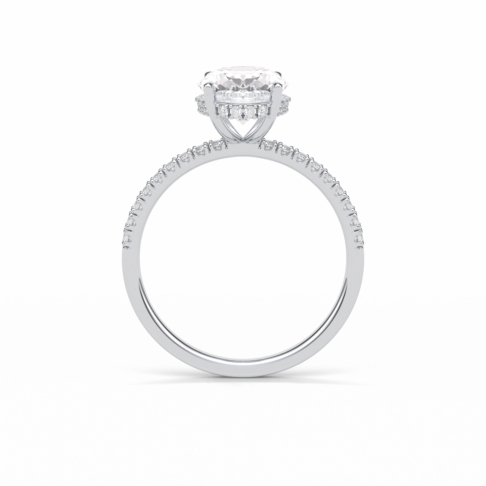 Oval Pave & Hidden Halo Lab Grown Diamond Engagement Ring