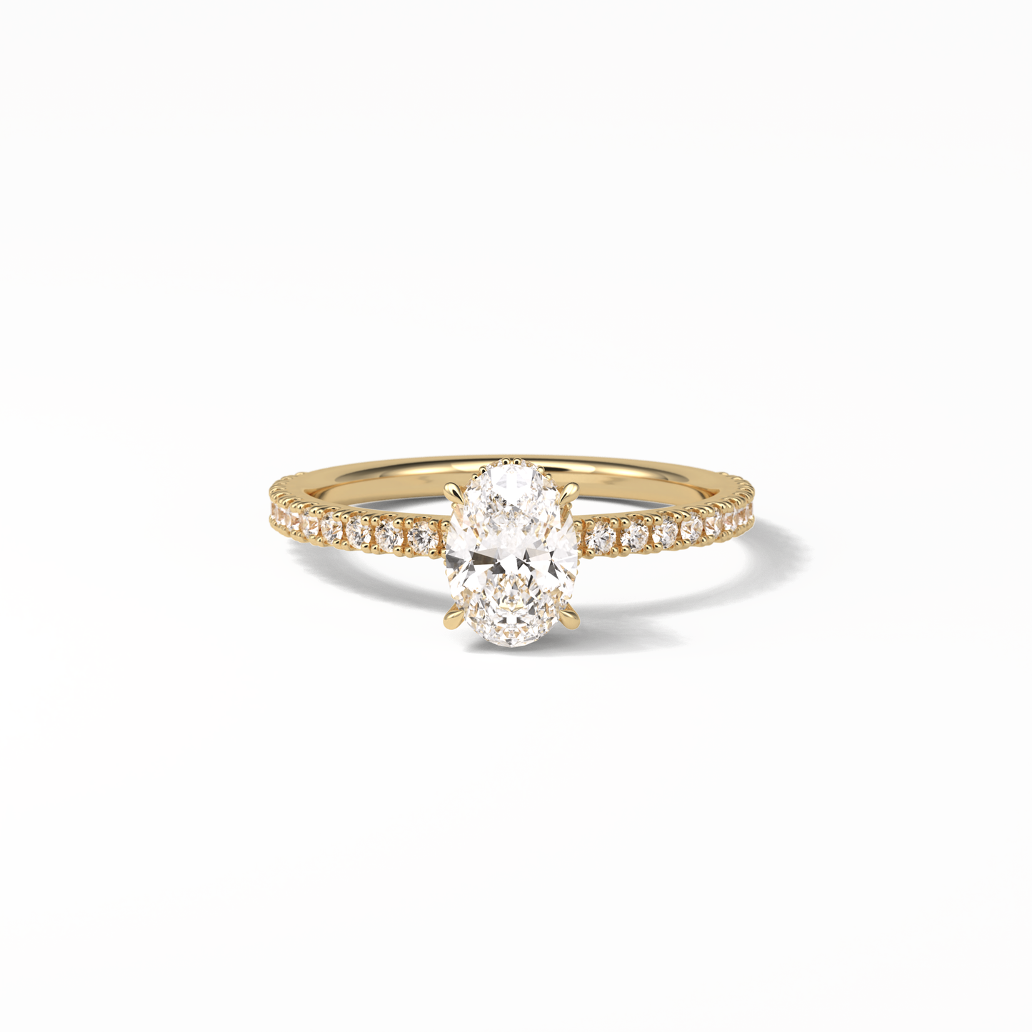 Oval Pave & Hidden Halo Lab Grown Diamond Engagement Ring