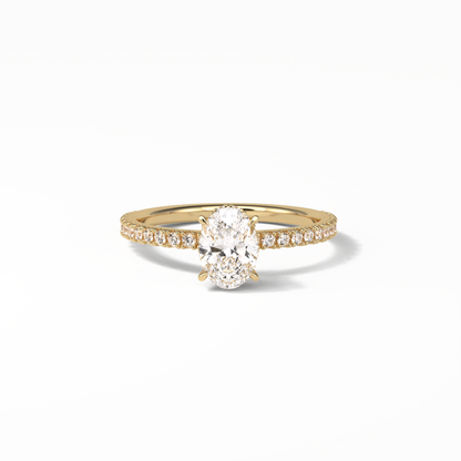 Oval Pave & Hidden Halo Lab Grown Diamond Engagement Ring