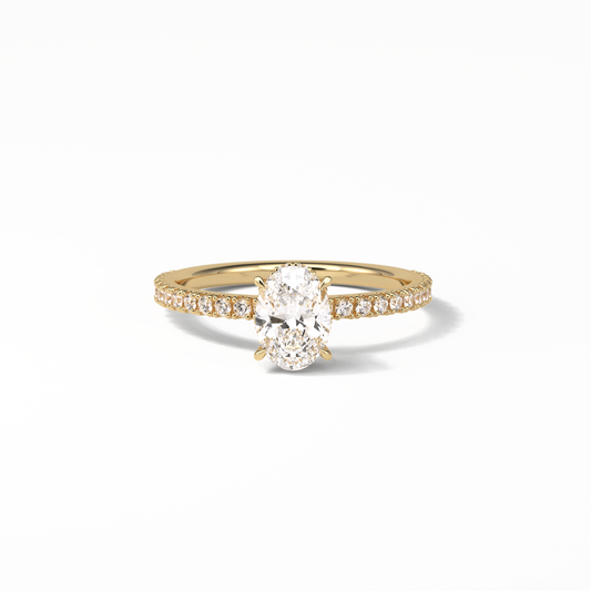 Oval Pave & Hidden Halo Lab Grown Diamond Engagement Ring