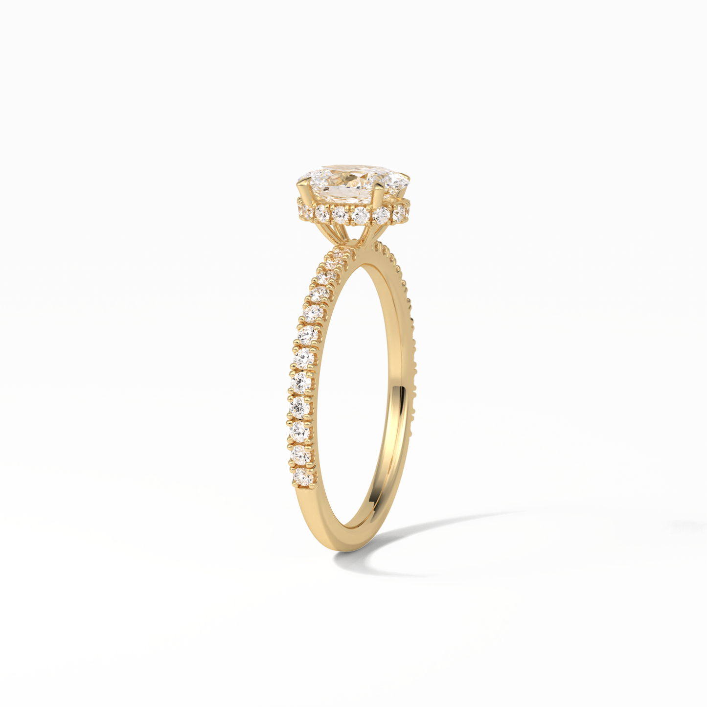 Oval Pave & Hidden Halo Lab Grown Diamond Engagement Ring