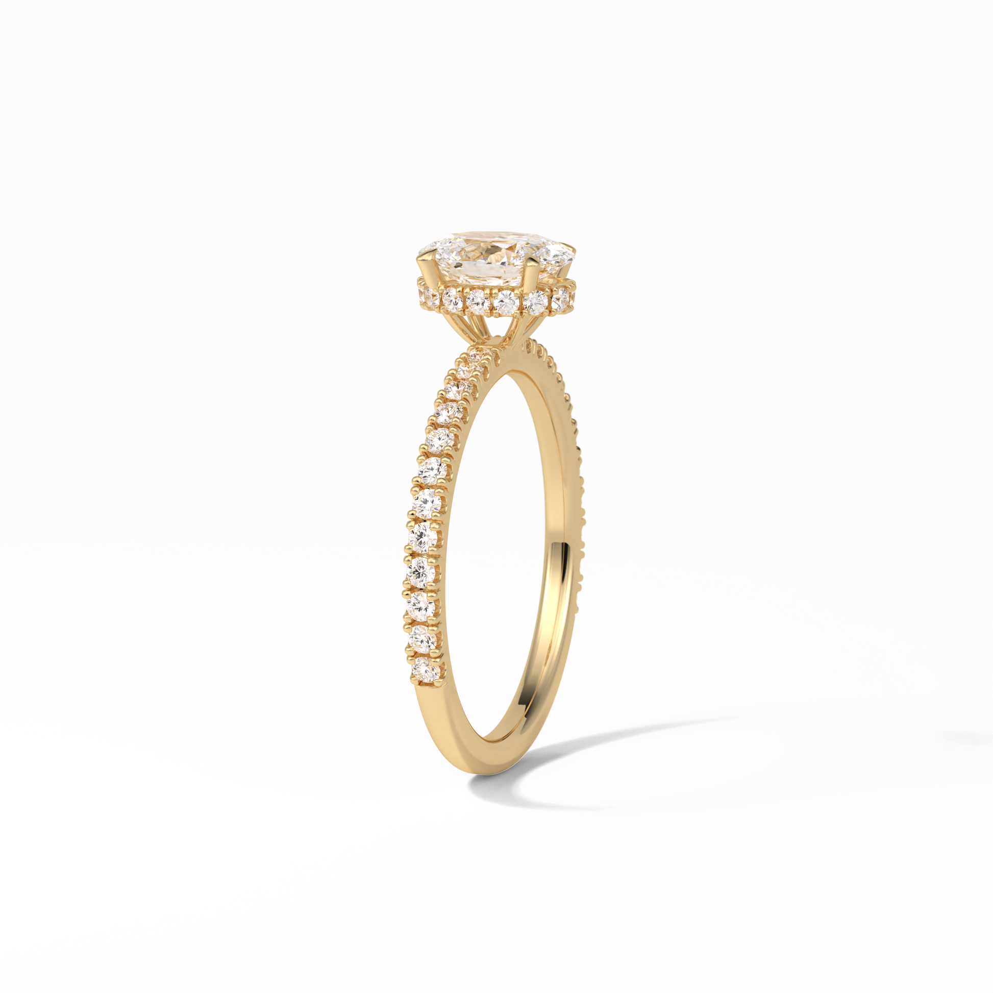 Oval Pave & Hidden Halo Lab Grown Diamond Engagement Ring