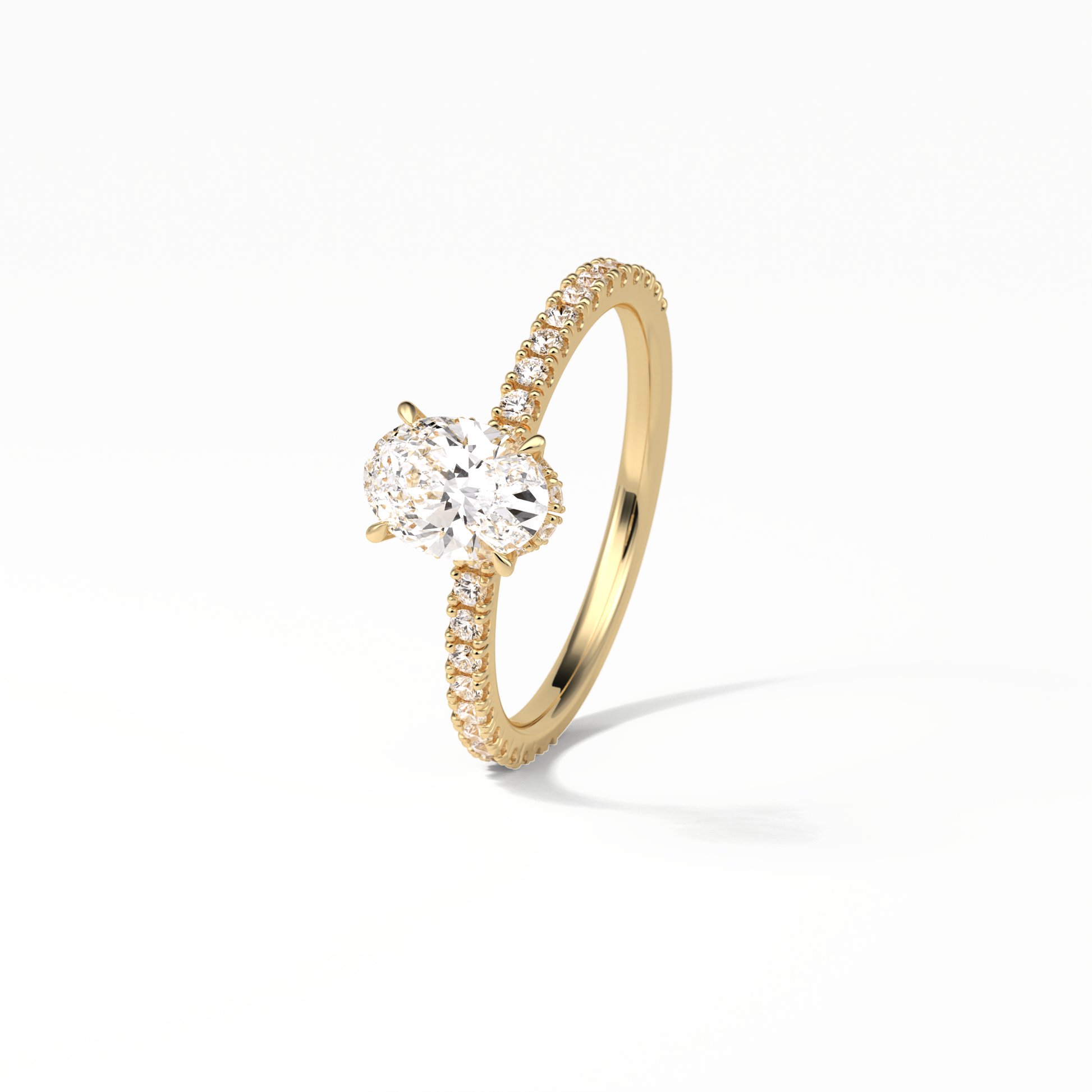 Oval Pave & Hidden Halo Lab Grown Diamond Engagement Ring