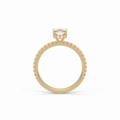 Oval Pave & Hidden Halo Lab Grown Diamond Engagement Ring