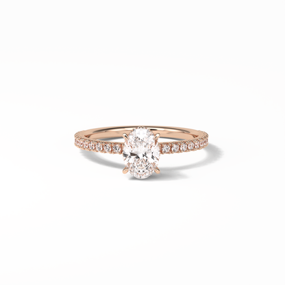 Oval Pave & Hidden Halo Lab Grown Diamond Engagement Ring